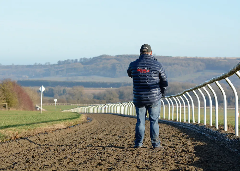 Brian Ellison looking out across the Langton Wold gallops